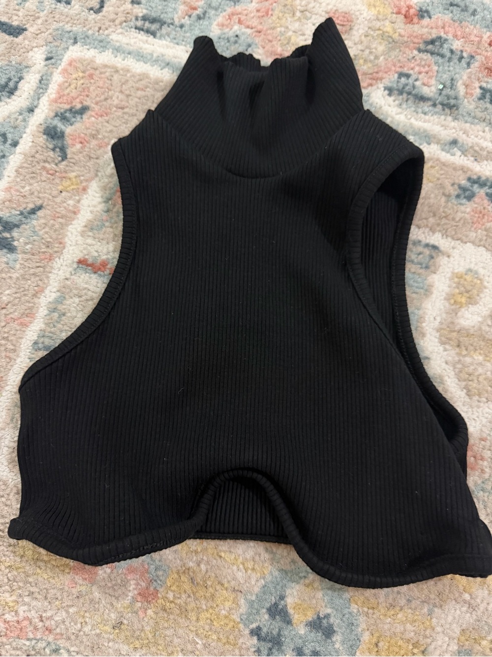 Fashion Nova Black Ribbed Mock Neck Crop Top